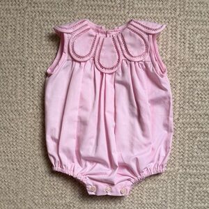 Pink Baby Romper Bubble with Embroidered Details